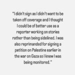Antoinette Lattouf Instagram - Testimonies from journalists who didn’t - or couldn’t - sign the letter calling for greater scrutiny in the reporting of the violence unfolding in the Middle East. There were too many responses to include all of them but you get the idea. They come from journos in TV, print and online newsrooms, across both commercial and public broadcasters. The aim with sharing these is to give you a glimpse of the pressure some journalists are under and to make it clear that even though many didn’t sign the letter publicly, they support the letter privately.