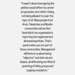 Antoinette Lattouf Instagram - Testimonies from journalists who didn’t - or couldn’t - sign the letter calling for greater scrutiny in the reporting of the violence unfolding in the Middle East. There were too many responses to include all of them but you get the idea. They come from journos in TV, print and online newsrooms, across both commercial and public broadcasters. The aim with sharing these is to give you a glimpse of the pressure some journalists are under and to make it clear that even though many didn’t sign the letter publicly, they support the letter privately.