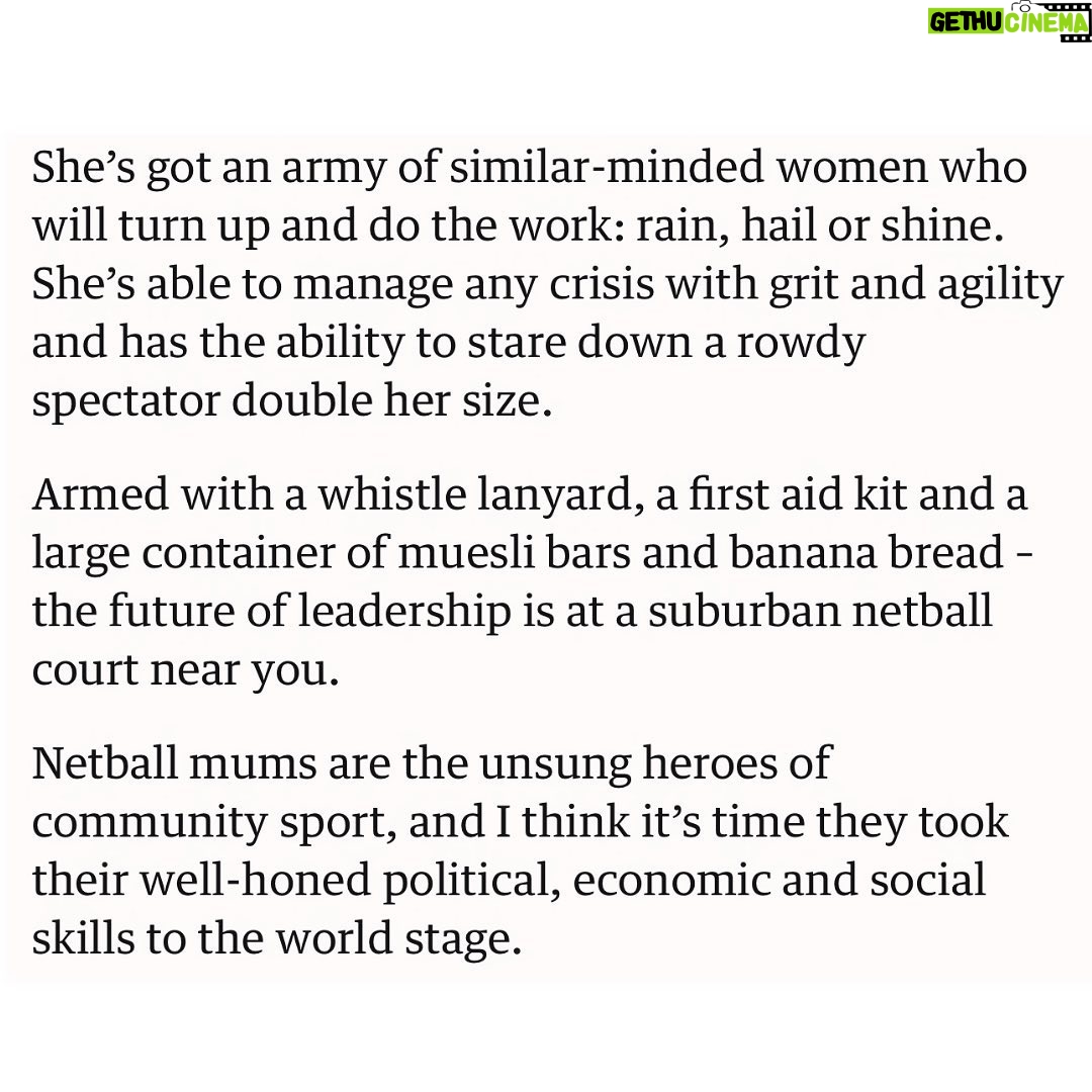 Antoinette Lattouf Instagram - A love letter to netball mums. Soccer mums don’t @ me.