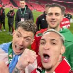Antony Instagram - @Antony00 bringing the vibes 🤳🔥 #MUFC #ManUtd #Antony #CarabaoCup #Wembley Wembley Stadium