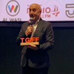 Anupam Kher Instagram - Cinematic brilliance takes center stage at TGIFF 2023 as the legendary Anupam Kher graces the opening ceremony, a beacon of inspiration in the world of Indian cinema. His remarkable contribution to the art form is celebrated as he receives the prestigious Global Icon Award. . . #tgiff #thegreatindianfilmfestival #anupamkher #award #cinema #dubai #uae Reel Cinemas (Dubai Mall)