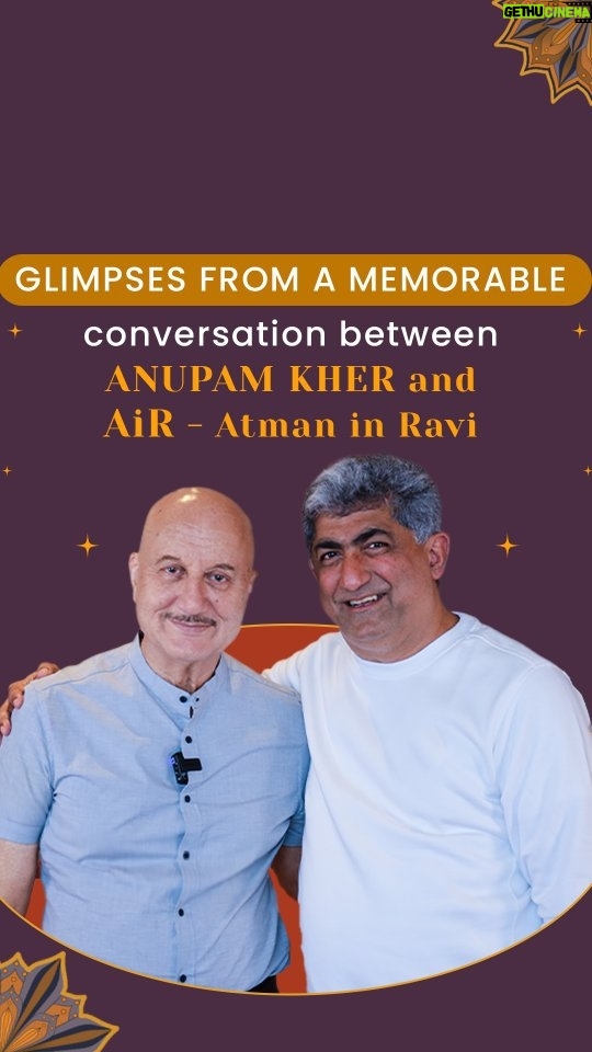 Anupam Kher Instagram - Here are some glimpses from a very memorable and interesting conversation between @airatmaninravi and @anupampkher Watch the full Podcast on our Youtube Channel : "AiR - Atman in Ravi" #AskAiR #atmaninravi #spirituality #motivation #fridayvibes #interview #enlightenment #life #death #birth #rebirth #lifecycle #liberation #lifestyle #anupamkher #anupamkhershow #deepconversations #podcast #inspirational Mumbai - मुंबई