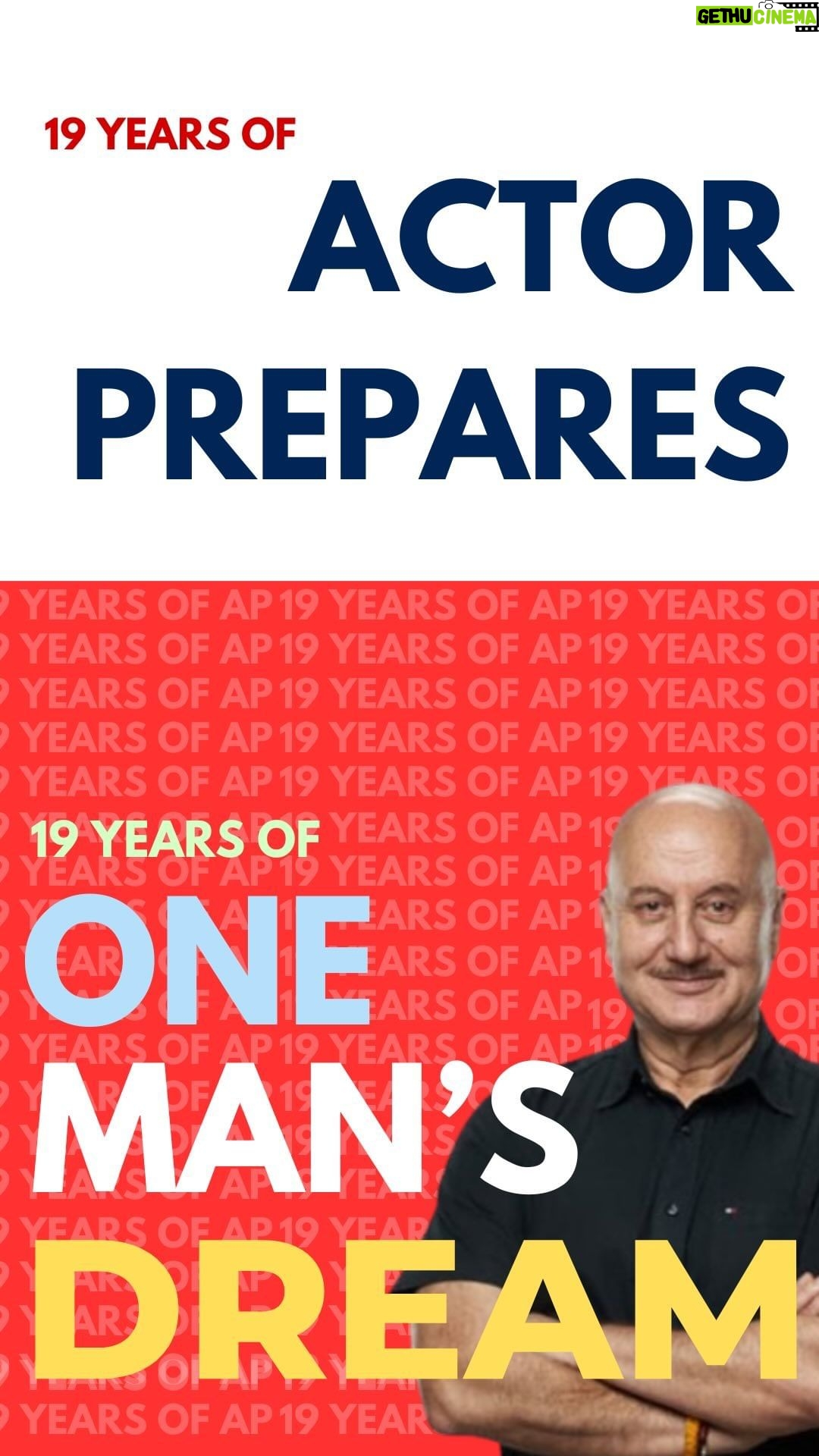Anupam Kher Instagram - From a small studio in Andheri West to a global sensation. This is the power of one man’s dream❤️! Don’t let anyone else define your limitations. Reach for the stars and remember #kucchbhihosaktahai 🙏 #19thanniversary #actorprepares #dreamscometrue #anupamkher #mostuniqueschool #dreams #19years #actors