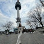 Anushka Sen Instagram - My most favourite place in Seoul. I’ve seen 4 seasons at the Namsan tower with every visit , and this time it was more special, cause my full family was with me 🥹💜 N서울타워 - N SeoulTower
