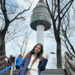 Anushka Sen Instagram - My most favourite place in Seoul. I’ve seen 4 seasons at the Namsan tower with every visit , and this time it was more special, cause my full family was with me 🥹💜 N서울타워 - N SeoulTower