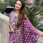 Anushka Sen Instagram - 💜🎀🔆🫶 . Outfit :@shopmulmul