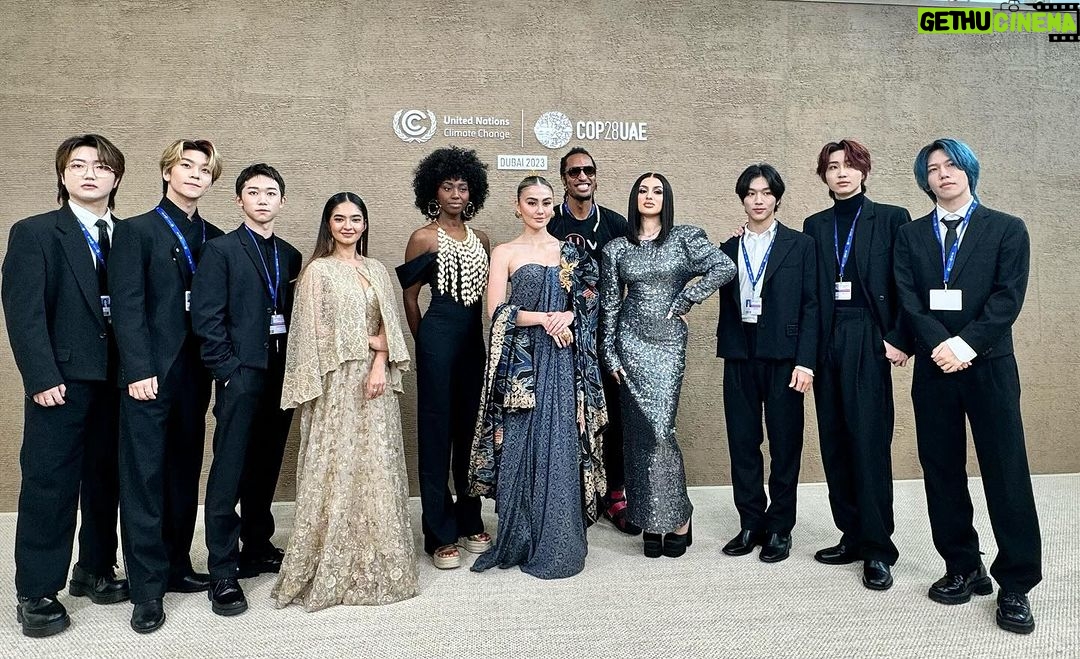 Anushka Sen Instagram - We come together to sing the COP28 UAE anthem “Lasting Legacy” The song shines a light on the urgency of the fight to reverse change and stop nature degradation, supporting climate action for vulnerable and displaced communities around the world in support of @refugees @rescueorg #COP28 #lastinglegacy @cop28uaeofficial Dubai Convention & Exhibition Centre