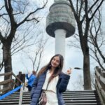 Anushka Sen Instagram - My most favourite place in Seoul. I’ve seen 4 seasons at the Namsan tower with every visit , and this time it was more special, cause my full family was with me 🥹💜 N서울타워 - N SeoulTower