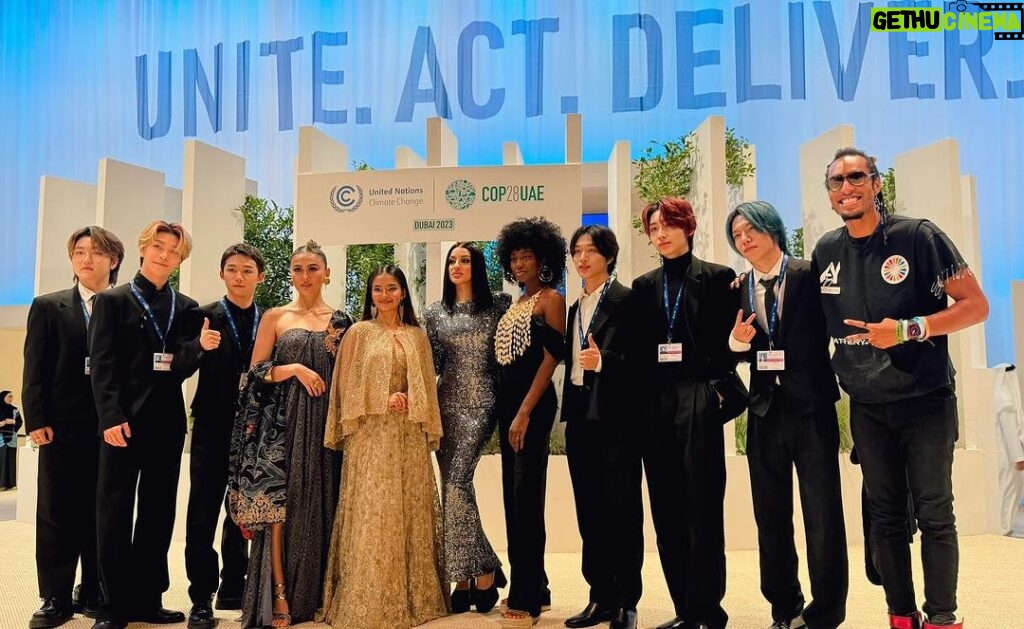 Anushka Sen Instagram - We come together to sing the COP28 UAE anthem “Lasting Legacy” The song shines a light on the urgency of the fight to reverse change and stop nature degradation, supporting climate action for vulnerable and displaced communities around the world in support of @refugees @rescueorg #COP28 #lastinglegacy @cop28uaeofficial Dubai Convention & Exhibition Centre