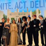 Anushka Sen Instagram - We come together to sing the COP28 UAE anthem “Lasting Legacy” The song shines a light on the urgency of the fight to reverse change and stop nature degradation, supporting climate action for vulnerable and displaced communities around the world in support of @refugees @rescueorg #COP28 #lastinglegacy @cop28uaeofficial Dubai Convention & Exhibition Centre