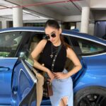 Anushka Sen Instagram – Denim days 🧋
.
Skirt @fashionnova ✨