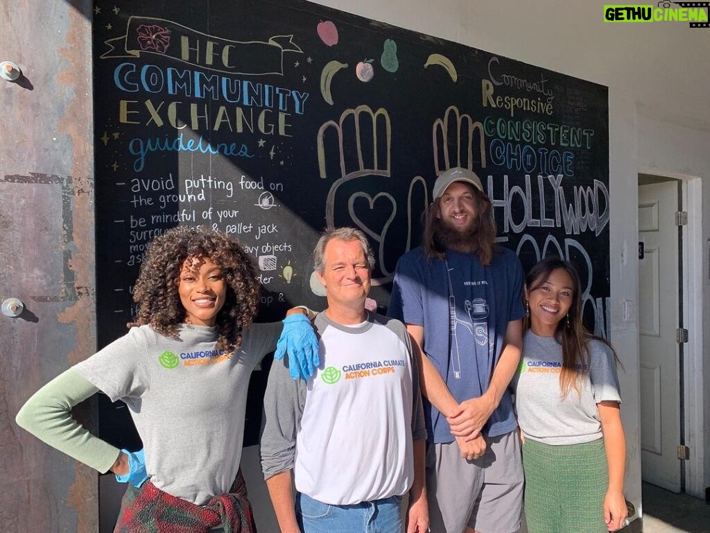 Ariel D. King Instagram - I’m having a blast serving, volunteering and learning!!! Thank you @hollywoodfoodco for having us @caclimateaction fellows! @mattpearson1 @pibautista