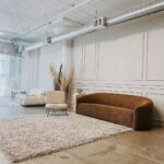 Ariel D. King Instagram - Personally I love jewel tones but this is such a soothing interior! Great pick! I wonder what @archdigest would think? #interiordesign #bohodecor #midcenturymodern #architecturaldigest #interior #interiorinspo #furrycouch #luxuryinteriors #browncouch #pastelinterior #shagcarpet #shagcouch Los Angeles, California