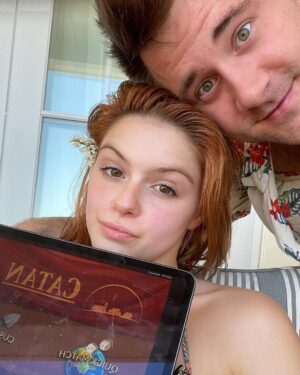 Ariel Winter Instagram - 🥕🔝

Does anyone else love games (especially board games) as much as we do? 😅 #skincare #beach #games #redhead #swimwear
