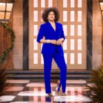 Arisa Cox Instagram - Custom Ultramarine for an Ultra Season ✨#BBCAN11 Thank you 💙 for this LEWK @lisawilliamsstyle @fari_hara @gregorygravelinemakeup @marklashjewelry @dvf @romieshakes 💙 📸 @joanna_bell_photographic_art