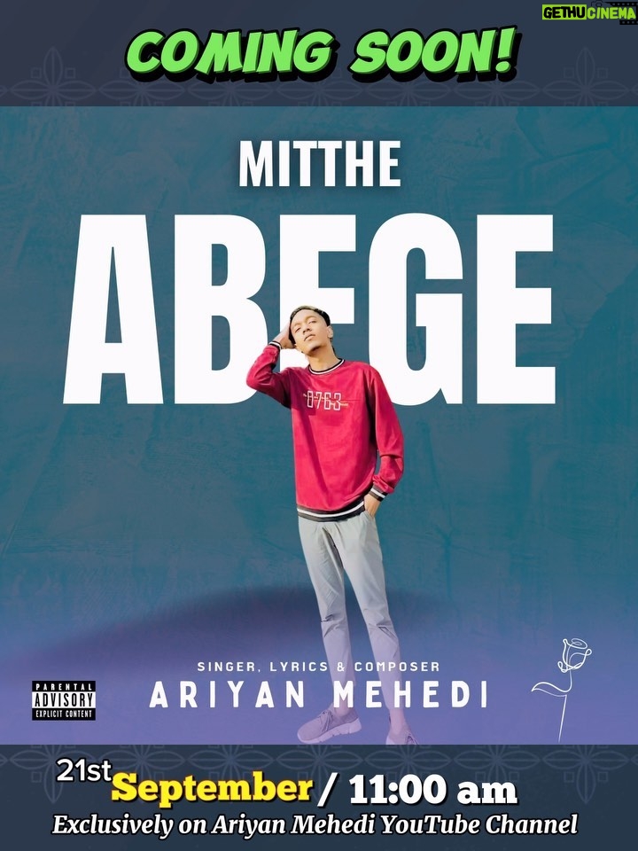 Ariyan Mehedi Instagram - The most heart-break 🇧🇩 Bangla song of the year is dropping soon ⏳ Get ready for “Mitthe Abege” 💔 🎶 Stay tuned!! 📌 Dropping Full Song of #MittheAbege on 21st September at 11 a.m. Exclusively on Ariyan Mehedi YouTube Channel #MittheAbege #ariyanmehedi #comingsoon #staytuned #banglasong #bangladesh #mittheabegeariyanmehedi @the_orchard_ @spotifybd @bangladeshtiktokofficial @applemusic @youtube @youtubemusic @amazonmusic @instagram @creators @meta @facebook @wynkmusic @gaana @hungamamusic @awal @tidal @deezer @bbcasiannetwork @tiktok
