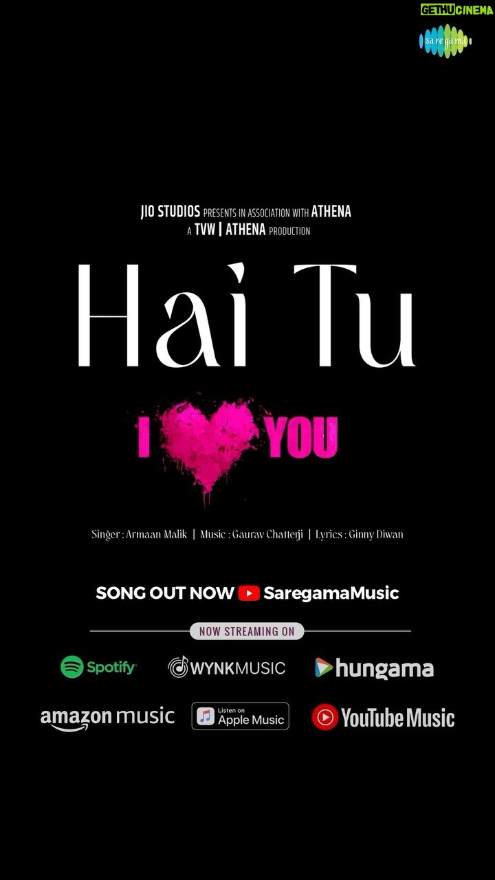 Armaan Malik Instagram - My new Hindi song #HaiTu from the original soundtrack of the upcoming movie #ILoveYou is out now! Give it all your love ❤️ @saregama_official @gauravchatterji #ginnydiwan @rakulpreet @pavailgulati @officialjiocinema