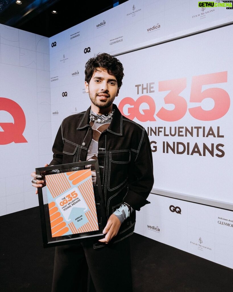 Armaan Malik Instagram - Honoured to be on @GQIndia’s 35 Most Influential Young Indians list of ‘23 🤍 Wearing: @dhruvkapoor Accessories: @bhavyarameshjewelry Boots: @lsoleshoes_in Styled by: @malvika_tater Assisted by: @vrutiiiiiiii Shot by: @shreyansdungarwal