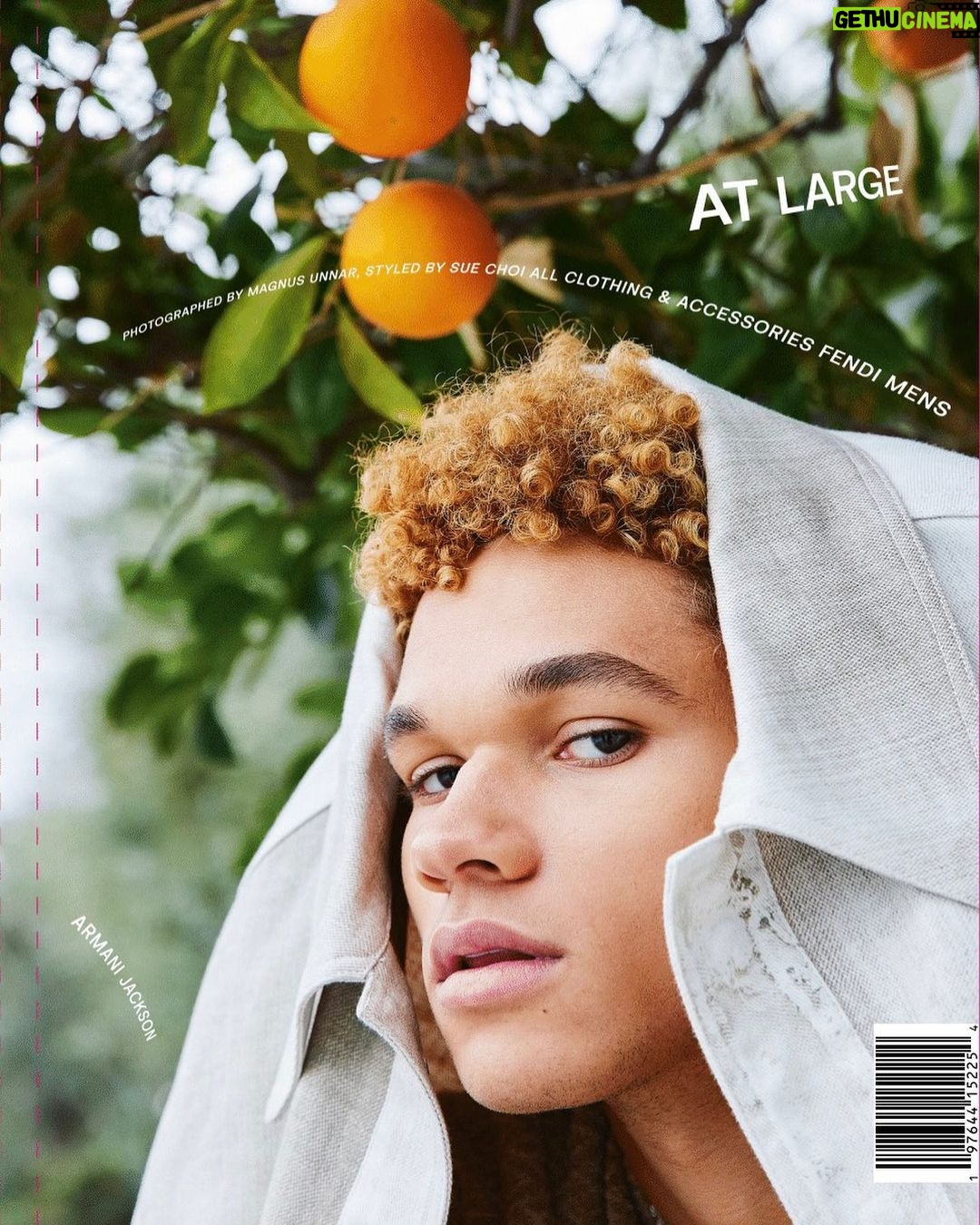 Armani Jackson Instagram - cover of @atlargemagazine issue 19 wearing @fendi ! @onemanagement Designer @mrkimjones π Brand @fendi Magazine @atlargemagazine. Photographer @magnusunnar Stylist @sue_choi Director @randallmesdon_studio