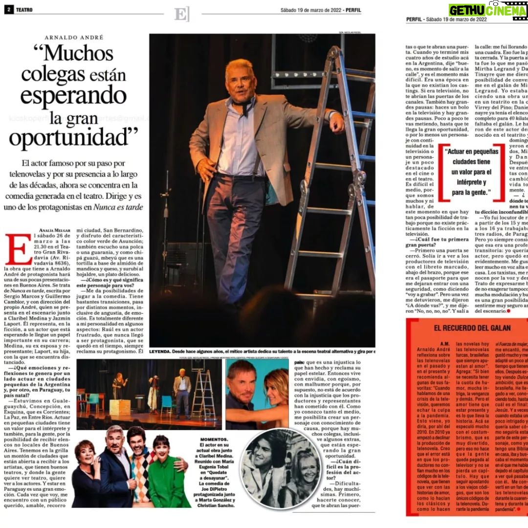 Arnaldo André Instagram - 'Muchos colegas estan esperando la gran oportunidad" @revistaperfiloficial 19/03/2022