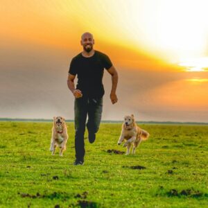 Arsha Aghdasi Instagram - You write a caption... کپشن عکس با شما... #goldenretriever #freedom #reallife #feelinggood #sunset #greenfield  #احساس_خوب #زندگی #واقعیت #دشت_بوجاق 
Am not runner ... i don’t pretend ... i am who i am. 
Photo by: @roshanghanbary @afreshfilm