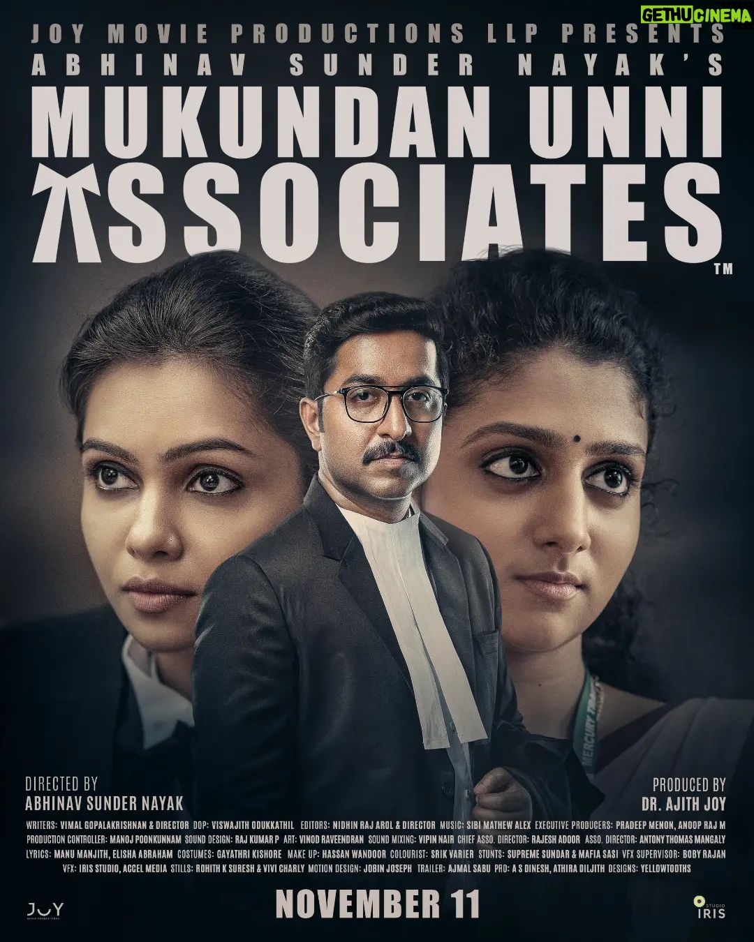 Arsha Baiju Instagram - @adv_mukundanunni sir leak cheytha njngalude poster🥸 November 11th nu kaanam😍❤ @abhinavsnayak @vineeth84 @tanviram @joymovieproductions