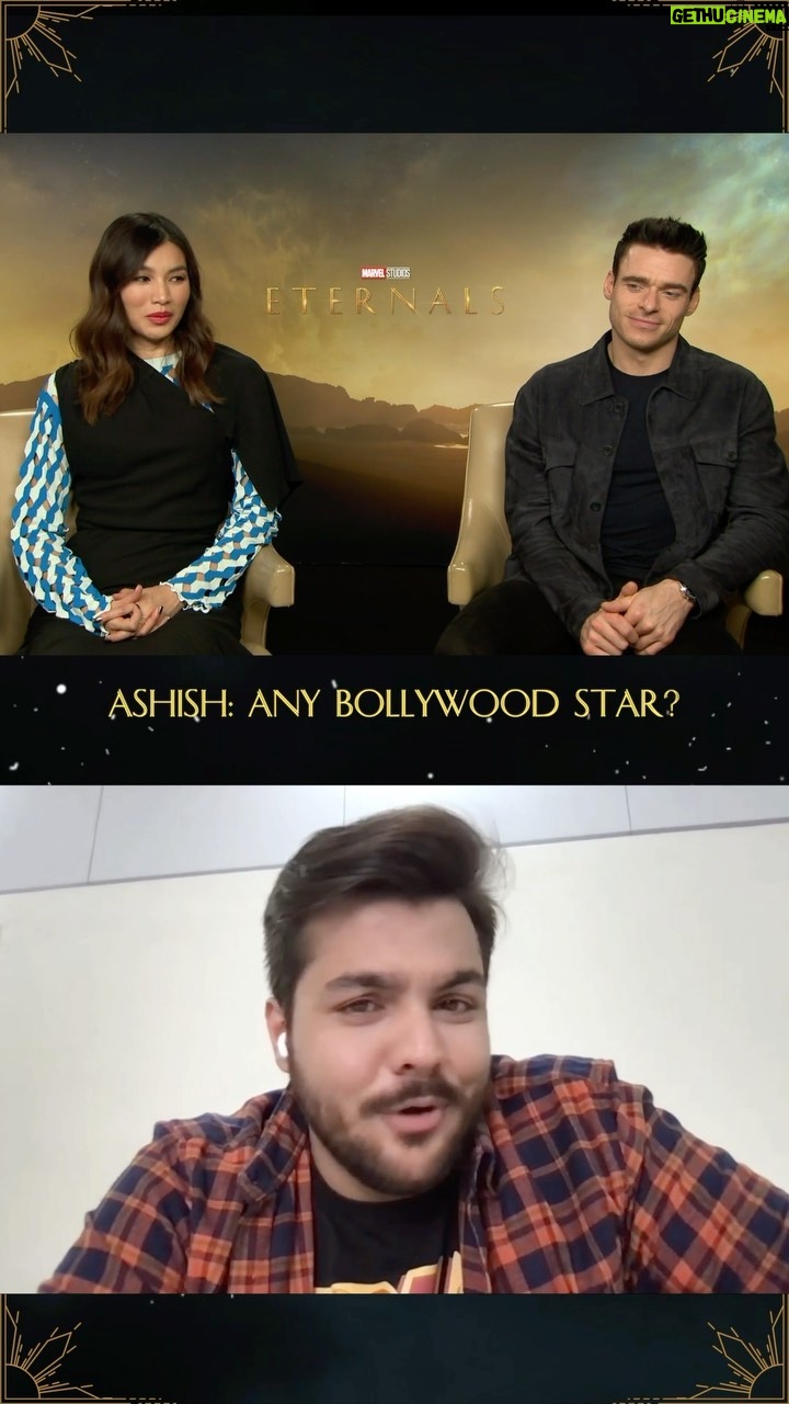 Ashish Chanchlani Instagram - Thank you @marvel_india for making this happen Got to talk to @maddenrichard & @gemmachan about eternals I asked them which bollywood star can be an eternal and the answer was surprsing! Full conversation coming very soon #Eternals @marvel_india #YehDiwaliEternalsWaali.