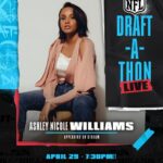 Ashley Nicole Williams Instagram - da na na! na na na! 🎶 kick off the @NFL Draft with me and other celebrities tomorrow night, as we raise money and awareness in support of pandemic recovery in our hardest hit communities during the NFL Draft-A-Thon Live ;) starting at 7:30pm ET