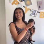 Ashnaa Sasikaran Instagram - Feeding cake to my babies on my 21st bday😌😂 thank you all for your lovely birthday wishes yesterday, feel super blessed and loved!!🥺🥺 genuinelyyyyy forever grateful for the constant love and support, and hope my adorable pups bless your feed today😅 (haven’t posted something other than music for a long while😂) xx And thank you Amma for stitching me my beautiful dress🥺 @vani.sasikaran xx 📸: @veenaa_s 😘 Also cream cake >>> any other type of cake, am I right or am I right ?!?!