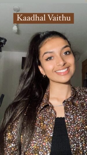 Ashnaa Sasikaran Instagram - Kaadhal Vaithu - by @thevijayyesudas @harisankar_ks @shreyaghoshal - tried to do a groovy rendition of this, with a lil Carnatic twist at the end :) lemme know what you think!!😊🍂