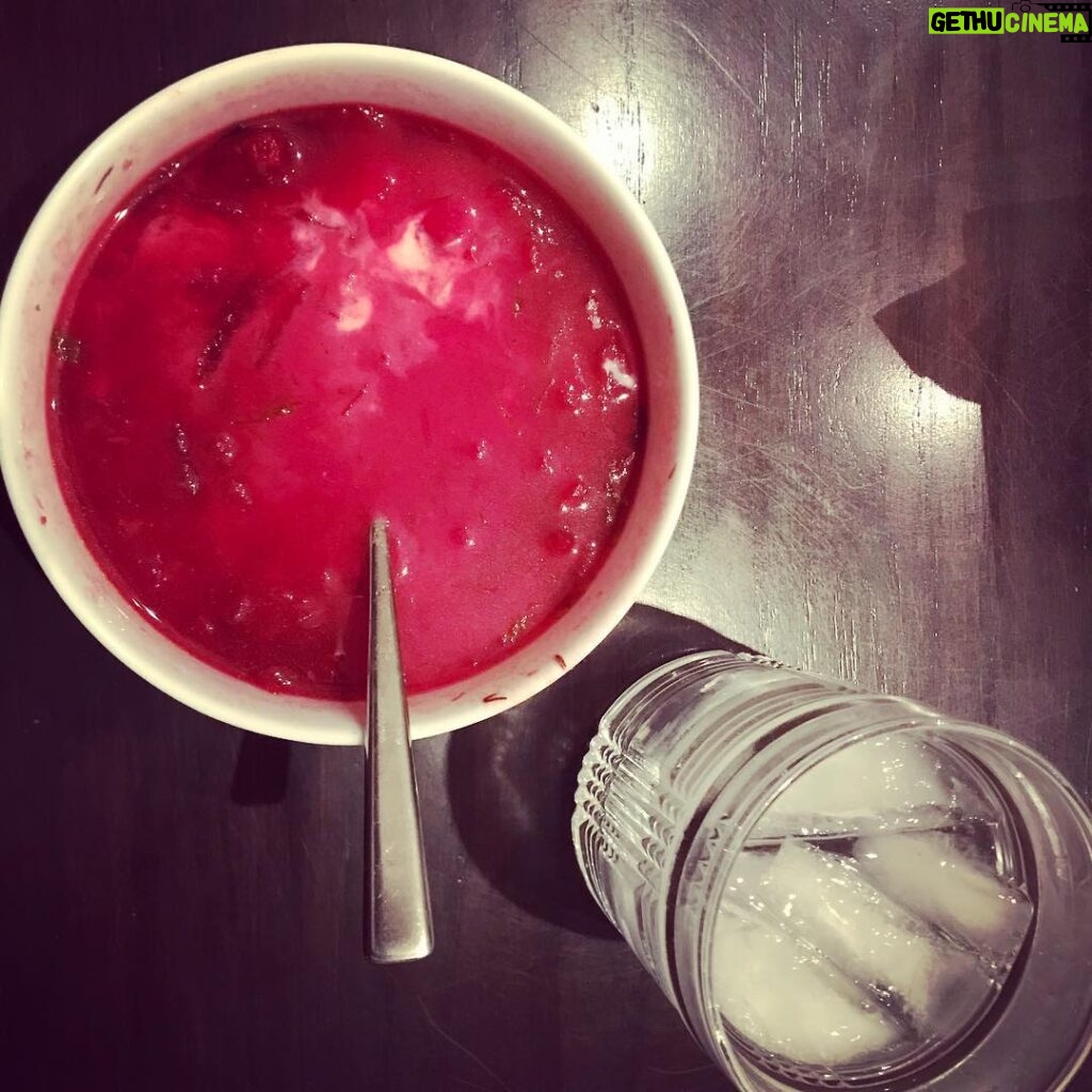 Ashton Kutcher Instagram - Dinner: Baba’s Borscht and Dedushka’s vodka #beingMarriedToAUkrainian