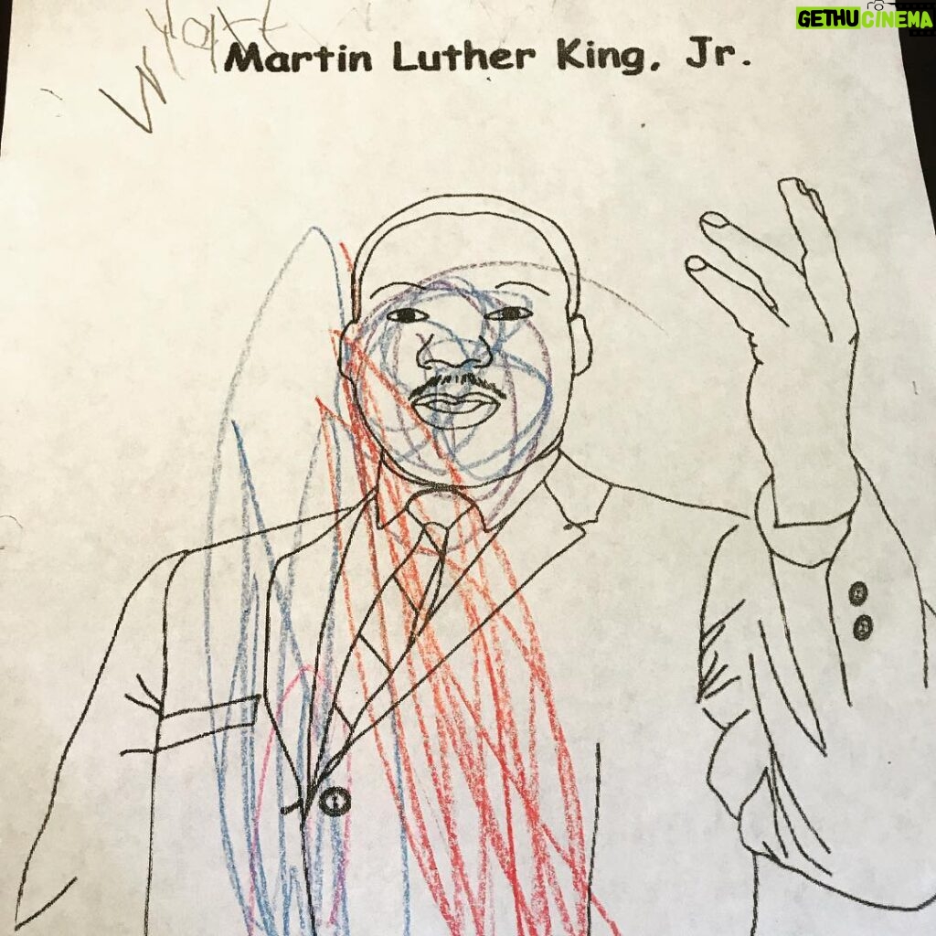 Ashton Kutcher Instagram - My daughter doesn’t see black and white. She only sees red white and blue... and a little bit of purple. Happy MLK weekend.