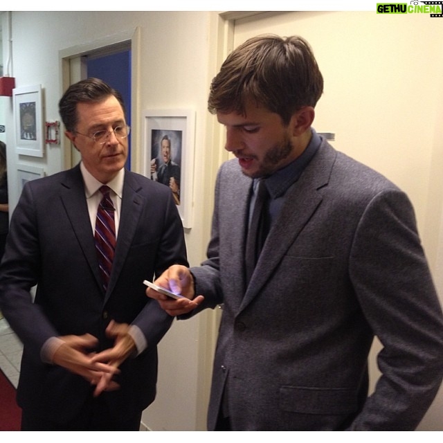Ashton Kutcher Instagram - Wait, what'd you want me to tweet? Stephen Colbert will be the GREATEST Late Show host ever? Congrats @StephenColbert