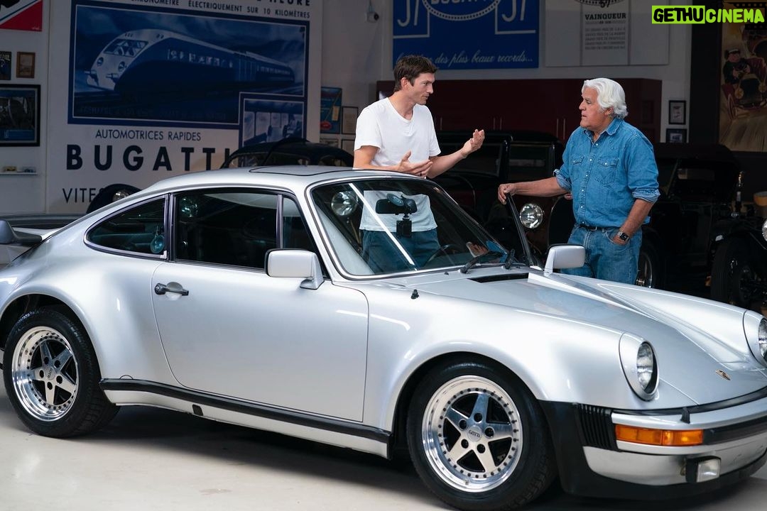 Ashton Kutcher Instagram - Time to go for a ride with Jay—tune in this Wednesday at 10pm ET on @cnbcprime #JayLenosGarage @jaylenosgarage