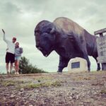Ashton Kutcher Instagram - Occasionally we all need to see the worlds largest buffalo to put things into perspective. Thank you to the great state of North Dakota. Ps… be sure to see the Medora Musical if ever in that part of the country!