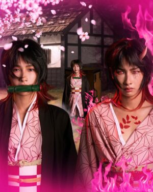 Atthaphan Phunsawat Instagram - @gun_atthaphan #nezuko #demonslayer #bsetmakeuphalloween2023