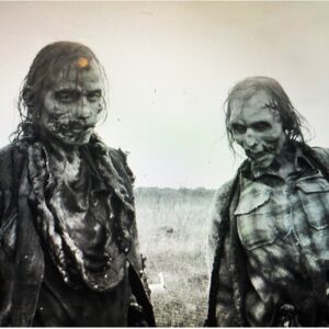 Austin Amelio Instagram - Hard to believe this has some sort of ending. I’ll believe it when it happens. Here’s some photos I’ve taken on film through out the years.

1) Norman in a monkey mask
2) a Mime blowing a kiss
3) Walker waiting in the wings
4) my chair in between Lennie James and Garrett Dillahunt. Two of my favorites
5) a fake horse 
6) walkers 
7) Lennie waiting for someone to call action