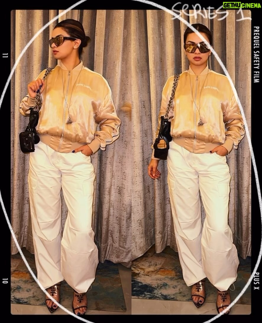 Avneet Kaur Instagram - Tried bunch of cool edits 📷👾 Fit deets ⚡️ Wearing @palmangels Heels @prada Bag @balenciaga Shades @celine Jewels @viviennewestwood