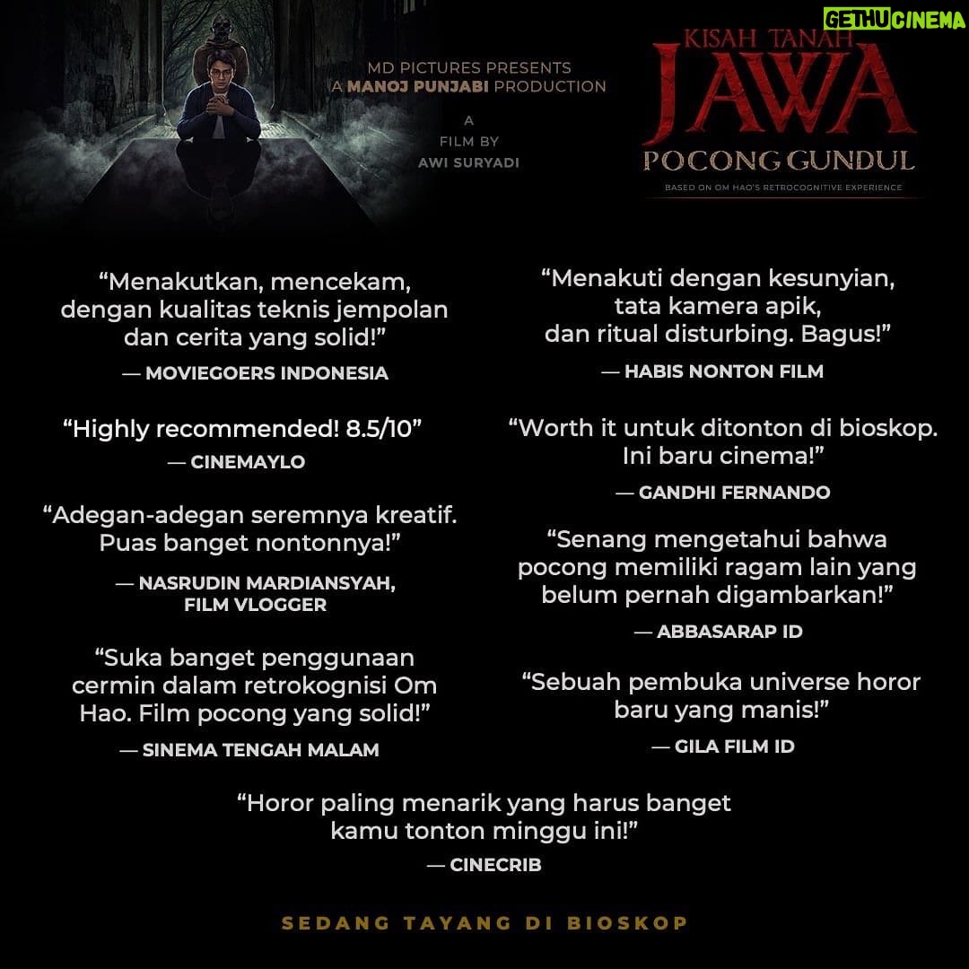 Awi Suryadi Instagram - Apa kata @moviegoersid @cinemaylo @nasrudinmardiansyah @sinematengahmalam @habisnontonfilm @gandhifernando @abbasarap.id @gilafilmid dan @cinecrib tentang film @kisahtanahjawa Pocong Gundul. SEDANG GEDOR-GEDOR PINTU BIOSKOP SEKARANG!