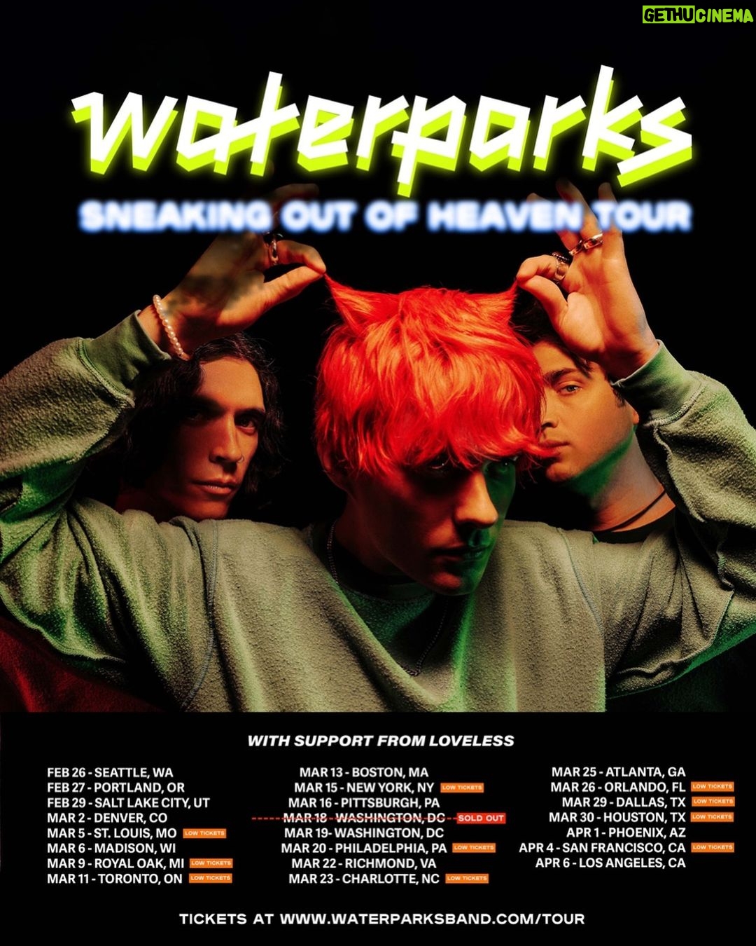 Awsten Knight Instagram - SEATTLE PORTLAND SLC DENVER ST LOUIS MADISON ROYAL OAK TORONTO BOSTON NYC PITTSBURGH DC NIGHT 2 PHILLY RICHMOND CHARLOTTE ATLANTA ORLANDO DALLAS HOUSTON PHOENIX SAN FRANCISCO LA M COMING TO YOUR HOUSE TELL YOUR PARENTS LOW TICKETS ON ST LOUIS NOW TOO 🎫 waterparksband.com/tour