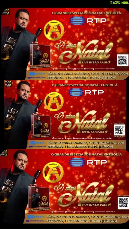 Axel - 64 Likes - 🎄 @axelonline O Meu Natal é na @rtppt . Especial de Natal Live in São Paulo. RTP1: Sábado, Dia 30 de Dezembro. 23.30h (🇵🇹) e Segunda dia 1 de Janeiro de manhã na RTP Internacional.
Com muitos convidados especiais: @siennabelle , @vanessajacksonoficial , @rodrigoteaser , @analicenicolau , @robertoseresteiro , @fernando_correia_marques
. O grande especial de Natal...e de Fim de Ano...é na RTP!
#axel #axelnartp #axelomeunatalnartp
@danivru @danivic_singer @fabiolafisher @danielsantosvoz @leandrosambora @betebarban @renatajambass @marinamarquesbatera
@danielnethooficial @juliarodrigues.ofc
@marjoriecristineoficial
@glauciamatosofc
@daniell_albuquerque_oficial
@isacamargoficial @jamison704 @nicolimicheli