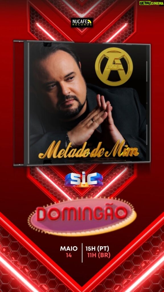 Axel Instagram - Domingo, no "Domingão" da @sicoficial . Benavente, com novo single "Metade de Mim" 🎉🎉🎉. @amproducoes.pt #axel #axel40 #metadedemim #axelnodomingão #axelnasic