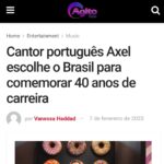Axel Instagram - 🇧🇷🇵🇹 Parece que há novidades. Links = Stories 😉 #axel #axel40 Florianópolis, Santa Catarina