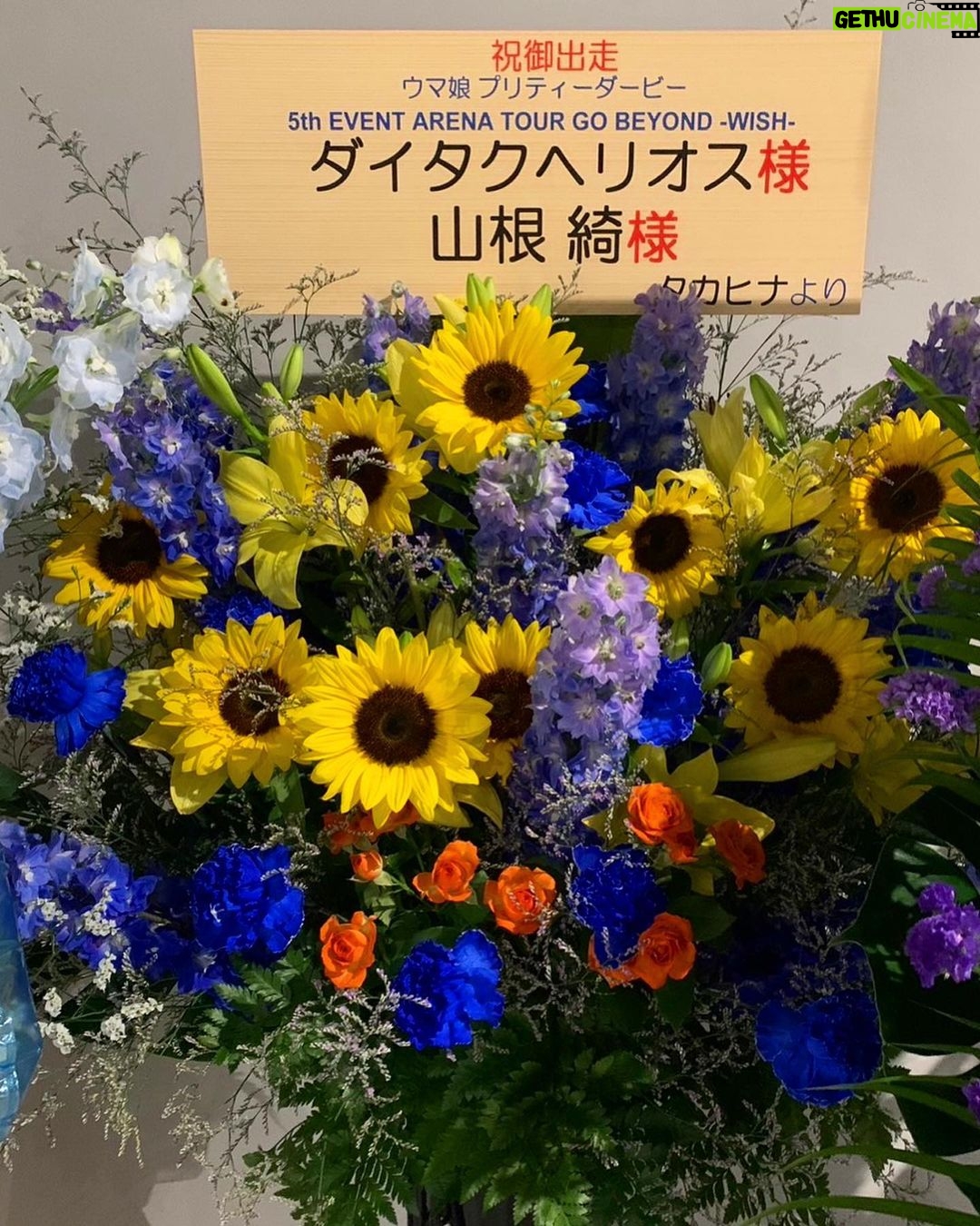 Aya Yamane Instagram - 今回の公演で頂いたフラスタたち💐 朝見に行って見つけてテンションバチバチに上がりました。 トレぴ、やや担さん、本当にありがとう!!!⭐️ みんな大好きだ〜!!🥰 #ウマ娘プリティーダービー #ウマ娘 #5thevent #アリーナツアー #gobeyond #wish #ダイタクヘリオス #フラワースタンド #フラスタ #ありがとう #⭐️ ぴあアリーナMM