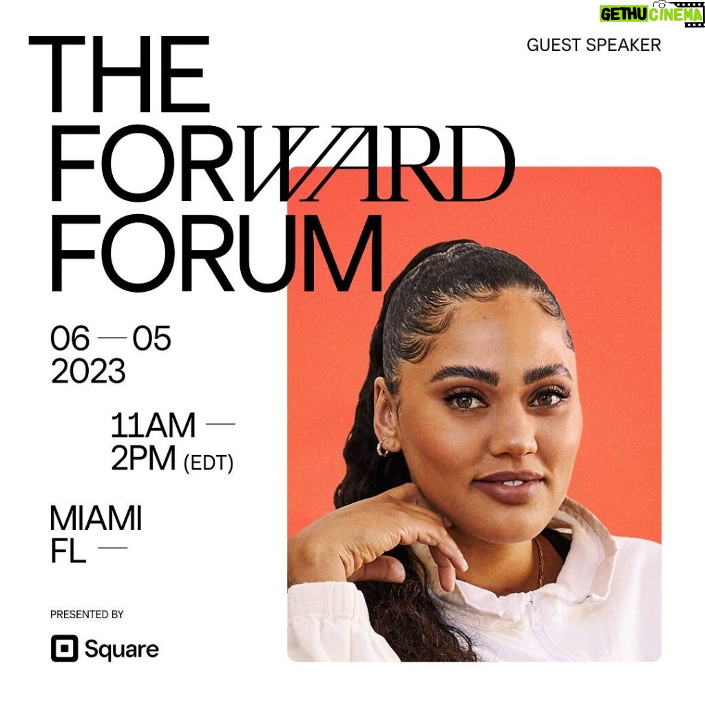 Ayesha Curry Instagram - Join me on June 5th in Miami for The Forward Forum, a day of conversation, community, and celebrating the inaugural Square FORWARD Cohort. We’ll be talking all things entrepreneurship and discussing the ways you can propel your business forward. Link in bio to learn more. ✨