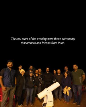 Ayushmann Khurrana Instagram - Witnessed a meteor shower last night in the outskirts of Pune with a curious nerdy fun bunch. Last time we did this was on exactly the same date, six years back, at the wrap party of Andhadhun. Thank you @zameer_manur for this special spatial experience. ✨ 🌌
.
.
📸 @dinesh_ahuja