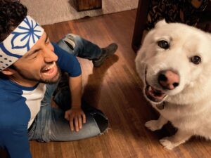Azim Rizk Instagram - Best friends!
.
.
.
.
.
.
.
.
.
#bestfriends #dogsofinstagram #karatekid #halloween #love #whitewolf #waxonwaxoff #costumechange