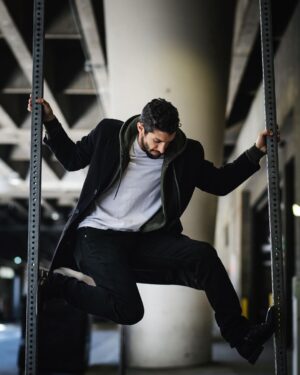 Azim Rizk Instagram - How did I get up here? 📸 @kep.exe
.
.
.
.
.
.
.
.
.
.
.
#spiderverse #marvel #spiderman #climbing #mensfashion #middleeastern #downtown #mondaymotivation #photography #lovethiscity #losangeles