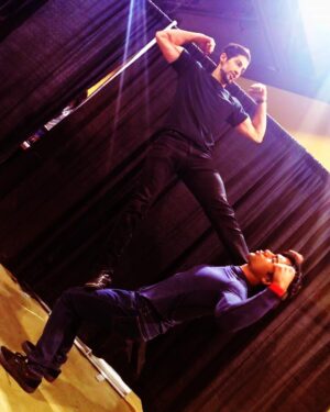 Azim Rizk Instagram - Really looking forward to @officialpowermorphicon this weekend!! Can’t wait to see all of you! Who knows maybe @brennanmejia and I will break out into handstands again. #powerrangers #powerrangersmegaforce #powerrangerssupermegaforce #fridaysaturdaysunday #azimrizk #powermorphicon #handstands #circus #flashback
