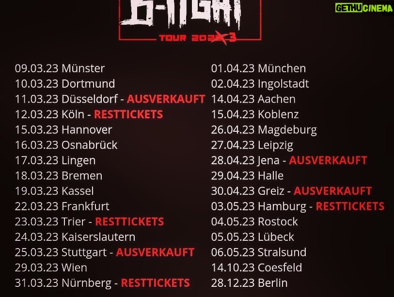 B-Tight Instagram - Nur noch 5 Wochen zum „best of B-Tight 2023“ Tourstart. #ticketlinkinbio #durchatmen #vorfreude